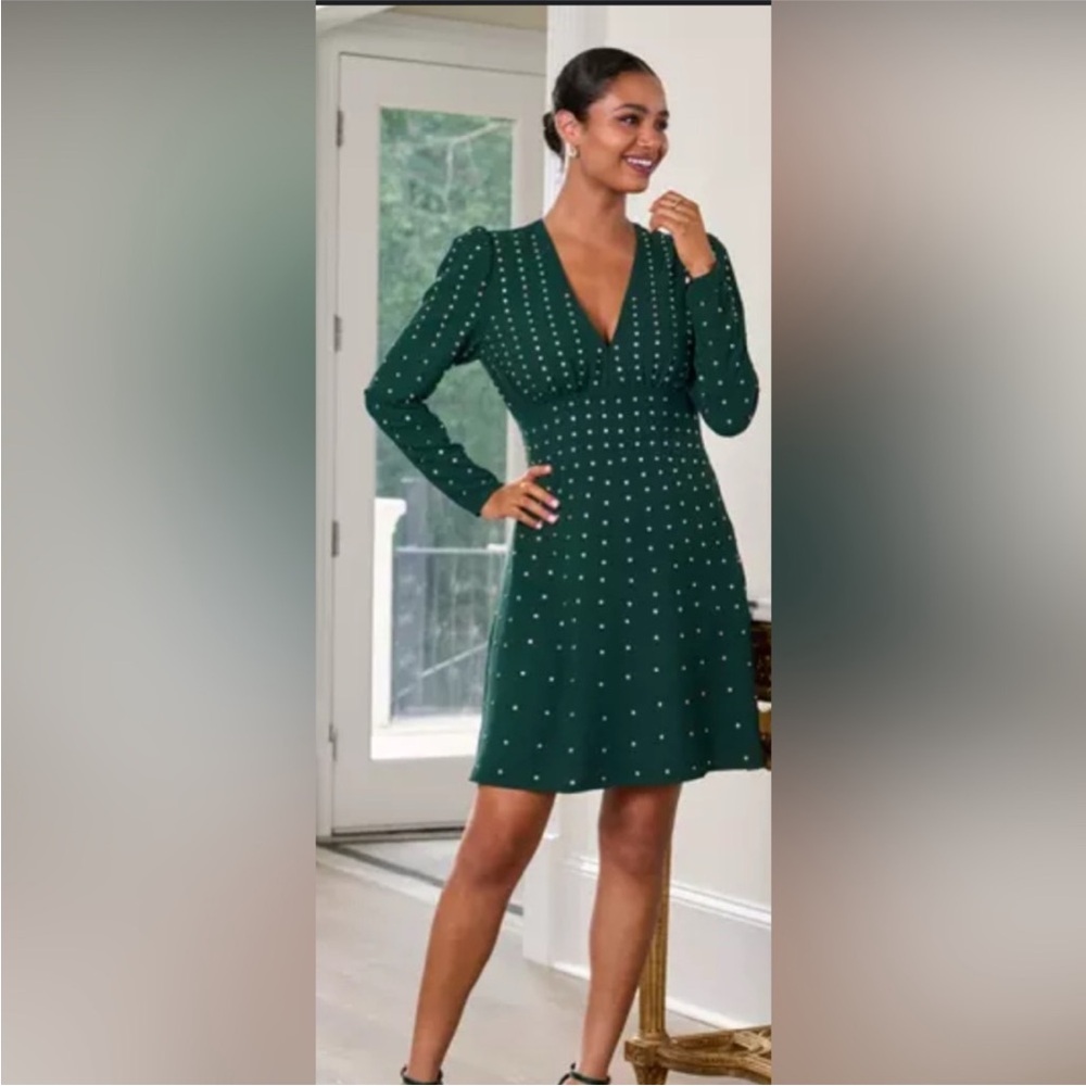 Boston Proper Green Jeweled Dress